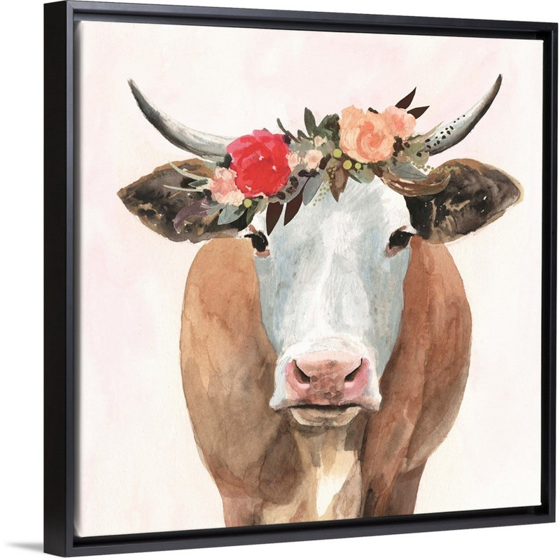 «Spring On The Farm II», art mural sur toile, H 38 po x l 38 po x P 2 po, Toile avec cadre noir