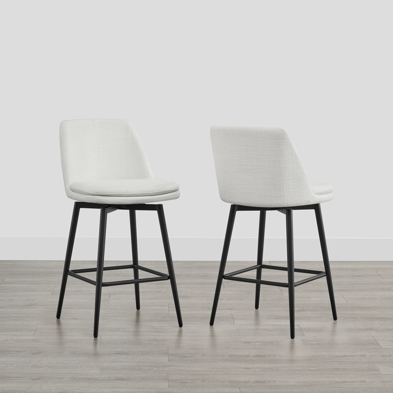 Betzalel Swivel Stool, Counter Stool (27" Seat Height), White