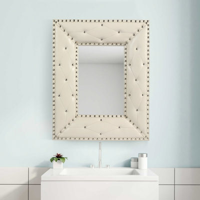Miroir décoratif mural, rivet, panneau de fibres à densité moyenne recouvert de polyuréthane