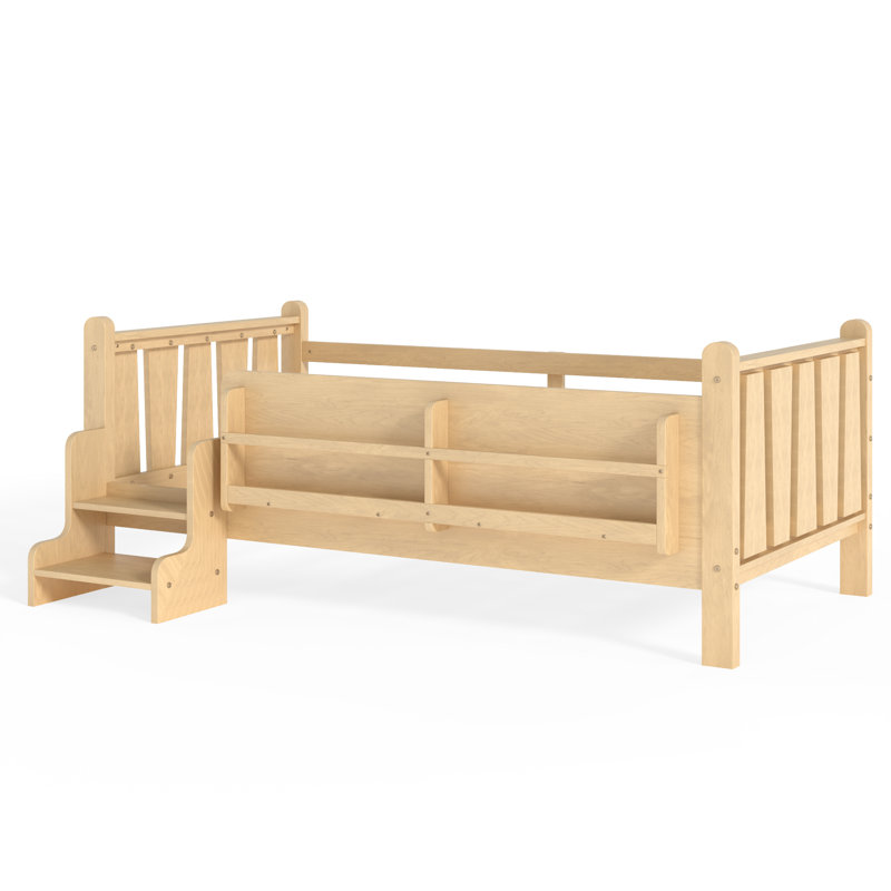 Lits simples en bois massif peu encombrants avec rangement, conception de plancher moderne pour enfants
