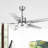 Tavin 5 - Blade LED Stainless Steel Ceiling Fan with Remote Control and Light Kit Included-1918135599