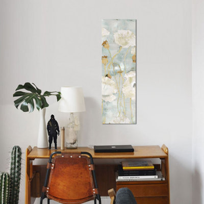 Marie-Elaine Cusson " Poppies In The Wind Cream Panel I " by Marie Elaine Cusson