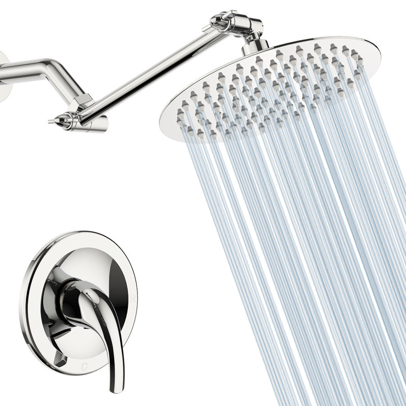 Système de douche complet avec valve brute, Gris