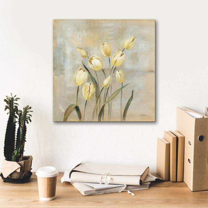 «Spring Field 2 Neutral» par Silvia Vassileva, art mural sur toile, H 18 po x l 18 po