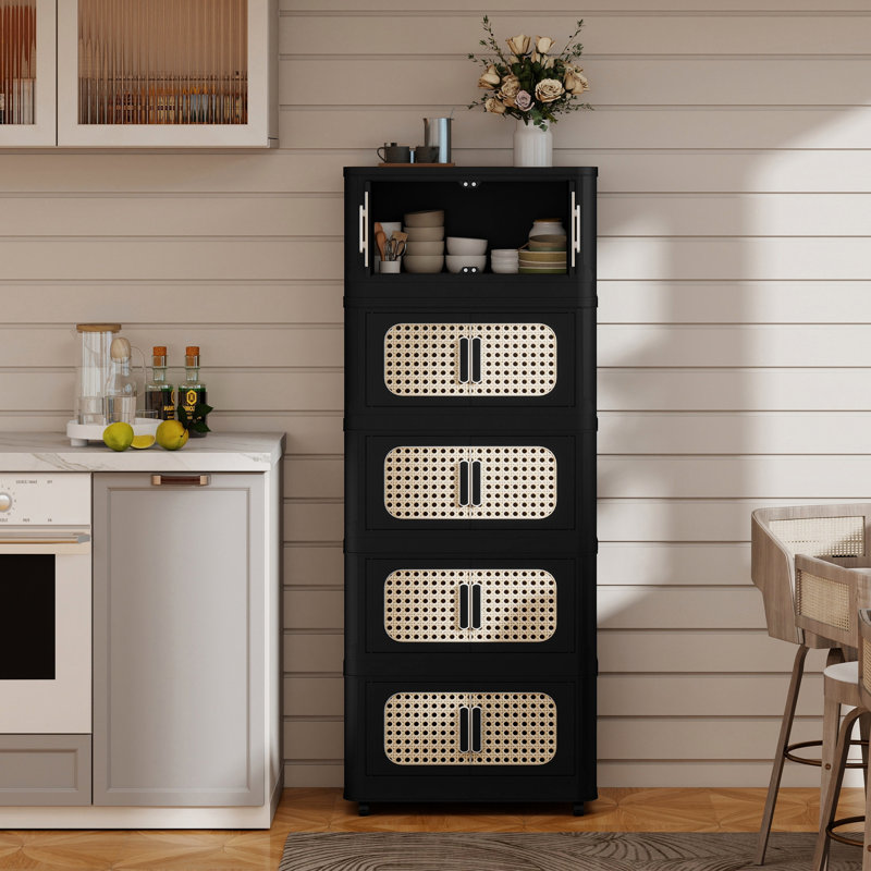 Armoire de rangement à 4 côtés latéraux rétro avec porte magnétique de 20 po Retro