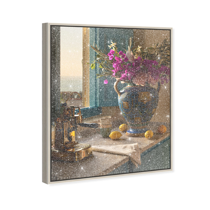 Morning Espresso II Canvas Food & Beverages Print by Oliver Gal, Black Frame, 16 x 20, 17"H x 21"W, Silver Floater Frame