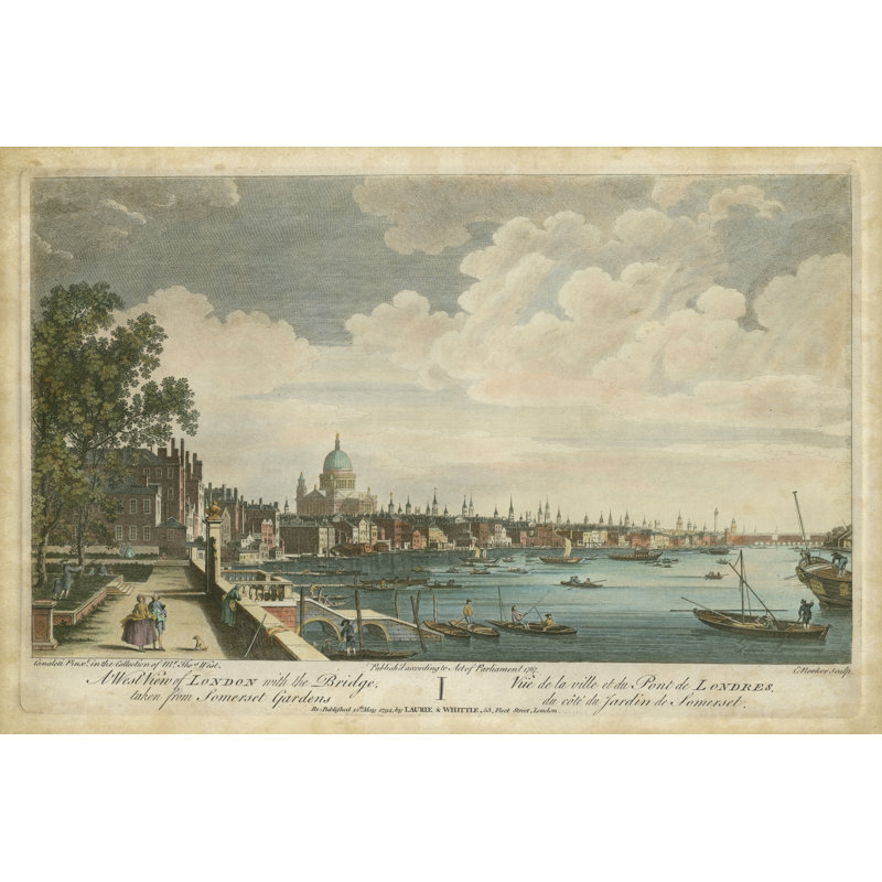 West View Of London - Wrapped Canvas Painting, 30cm H x 46cm W
