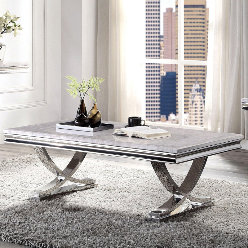 Table basse l 50,6 po Glam, chrome