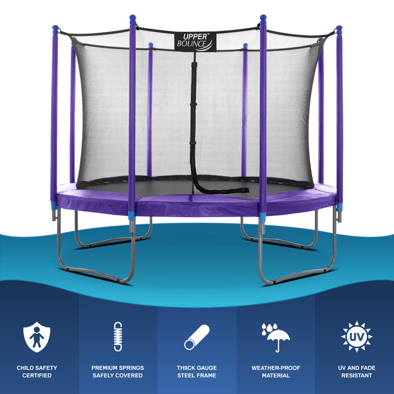 Ensemble de trampoline rond de 10 pi avec système de sécurité Plexalife - Trampoline de cour arrière - Trampoline d'extérieur pour enfants - adultes