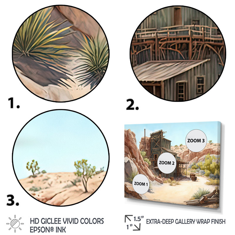 Arizona Wild West Gold Mine II - impression sur toile, Toile tendue, H 12 po x l 20 po x P 1 po