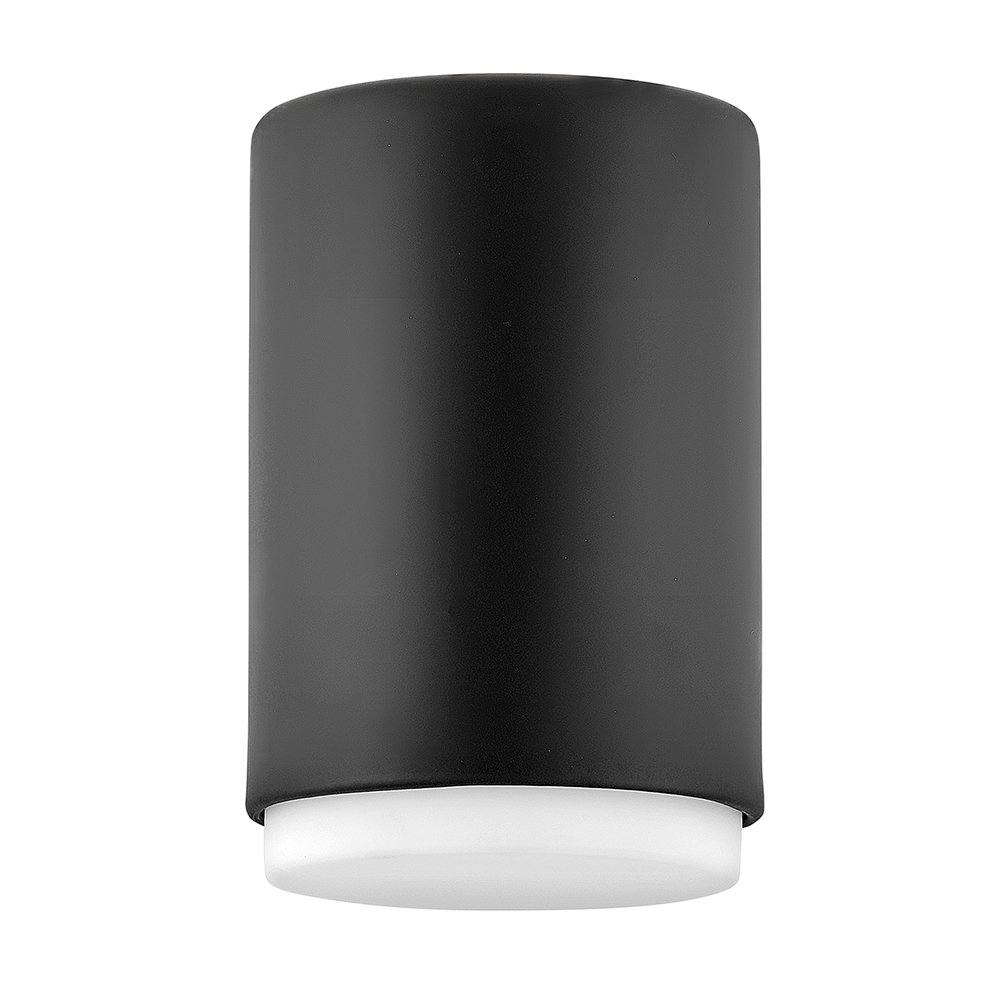 Fitzgerald Single Light Dimmable Flush Mount Sconce, Black, Black