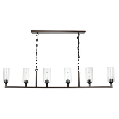 6 - Light Kitchen Island Cylinder Chandelier