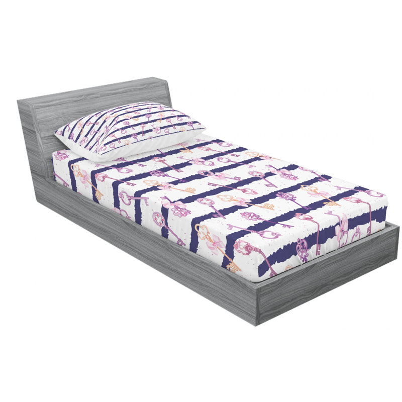 Microfiber Striped Sheet Set, Twin XL Sheet Set with Fitted Sheet