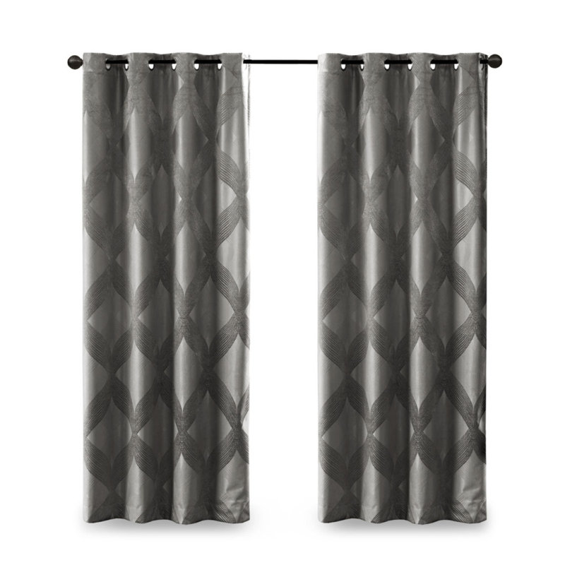 Panneau de rideau occultant en tricot jacquard Ogee (seulement 1 panneau PC)