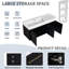 Meuble-lavabo de salle de bain avec lavabo de 48 pouces, lavabo en résine à bords épais, support de rangement séparé et armoire principale en châtaignier noir, meuble-lavabo, grattoir assorti