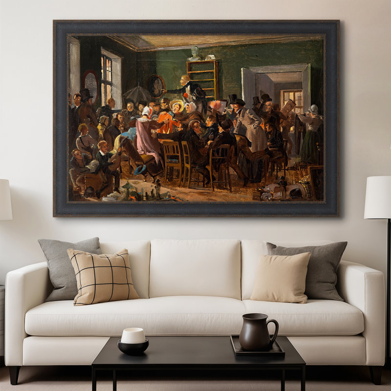 Une scène d'enchères, 1835 - Wilhelm Marstrand - Toile encadrée sur mesure, 28x40 INNER SIZE, Framed Canvas