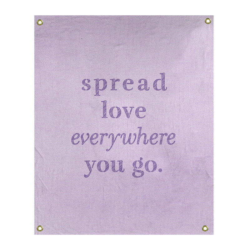 Tapisserie de polyester à l’quoted love quot, H 36 po x l 26 po, Mauve