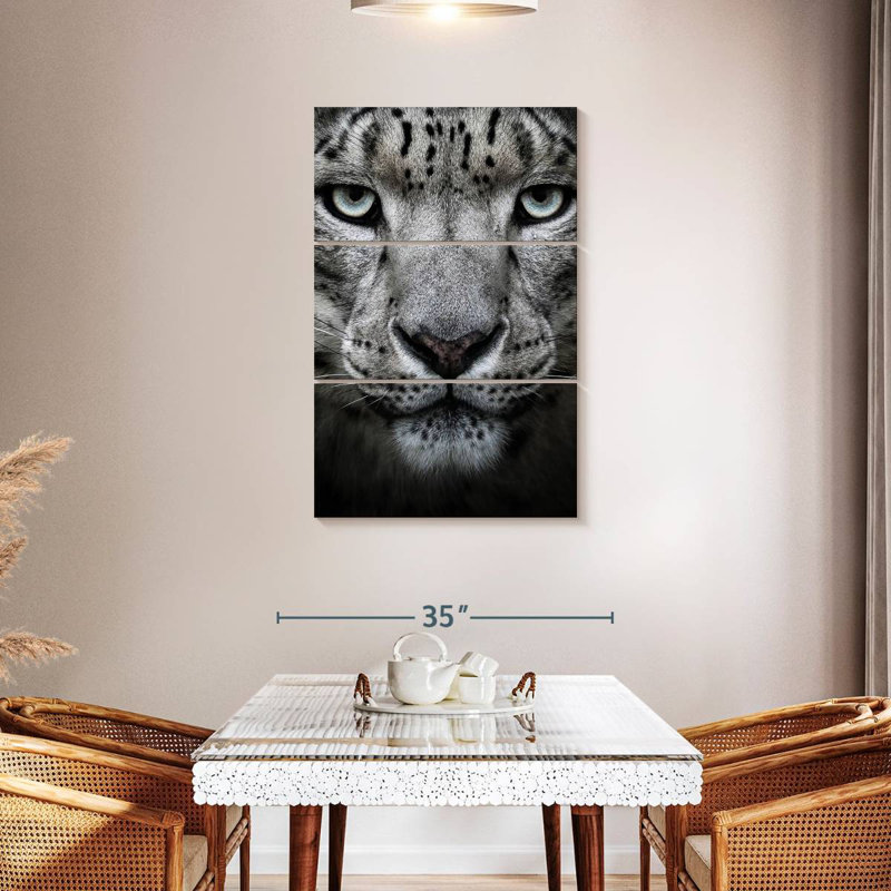 Snow Leopard Face, 45" H x 28" W
