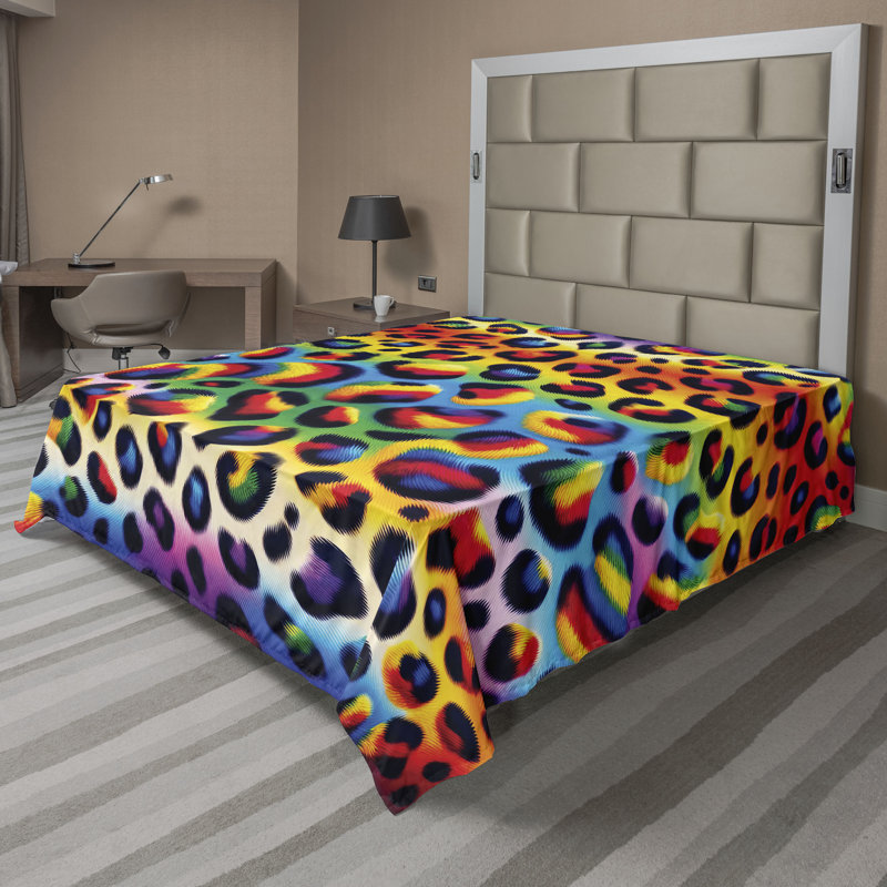 Polyester Animal Print Flat Sheet, California King Flat Sheet
