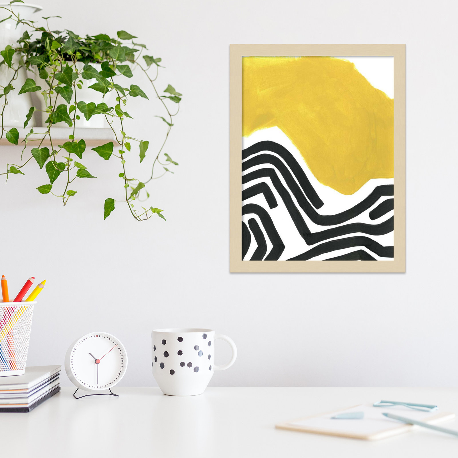 Color Block Maze I by June Erica Vess, Brown, 17" H x 13" W x 1" D
