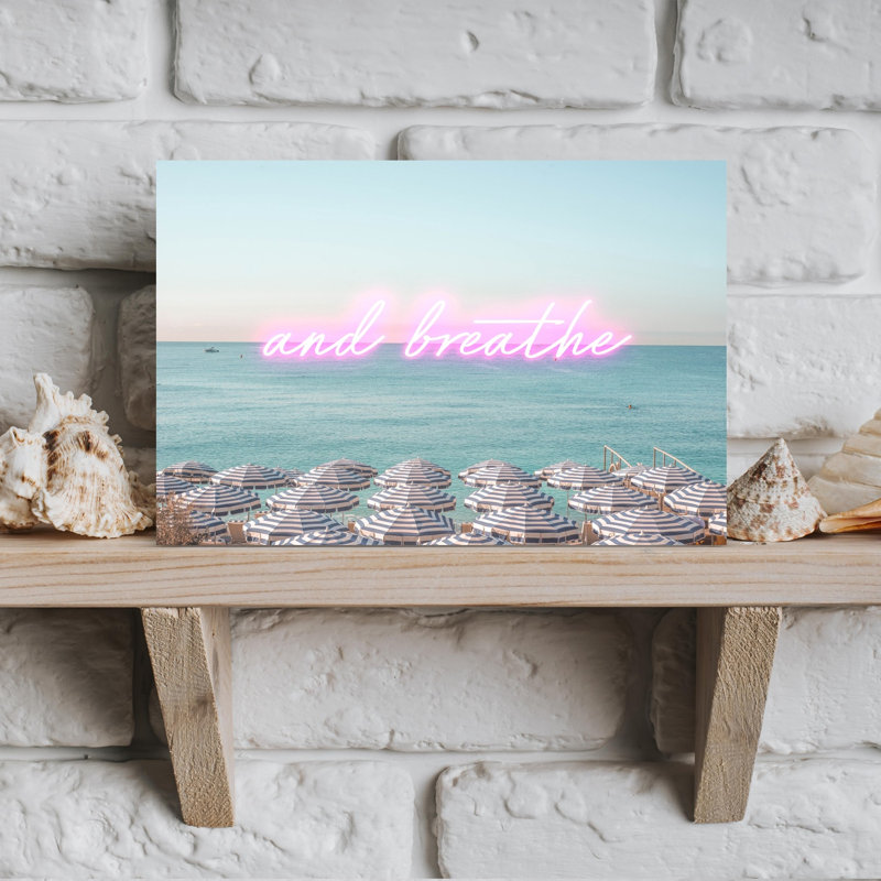 And Breathe Oceanfront Peaceful Serene Tranquil Coastal Wall Art Print by Talitha McQueen - Print, 30.48cm H x 45.72cm W