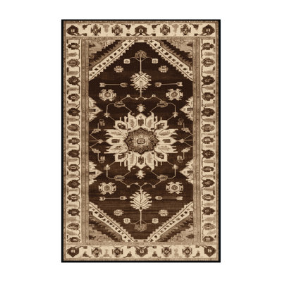Tapis brun lavable à la machine