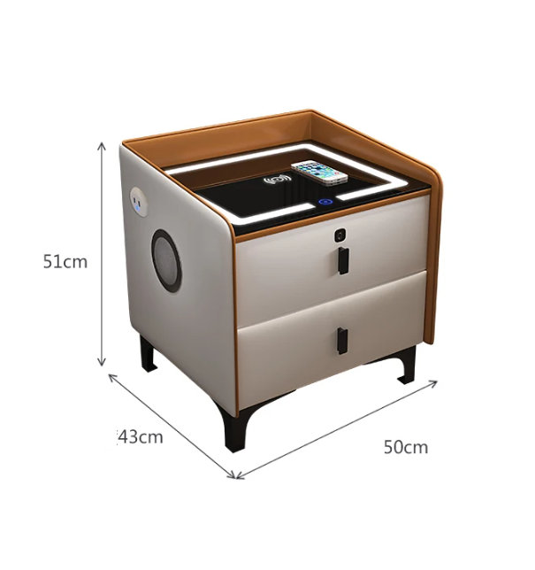 Claritza 19.68cm W Manufactured Wood Bedside Table, Orange