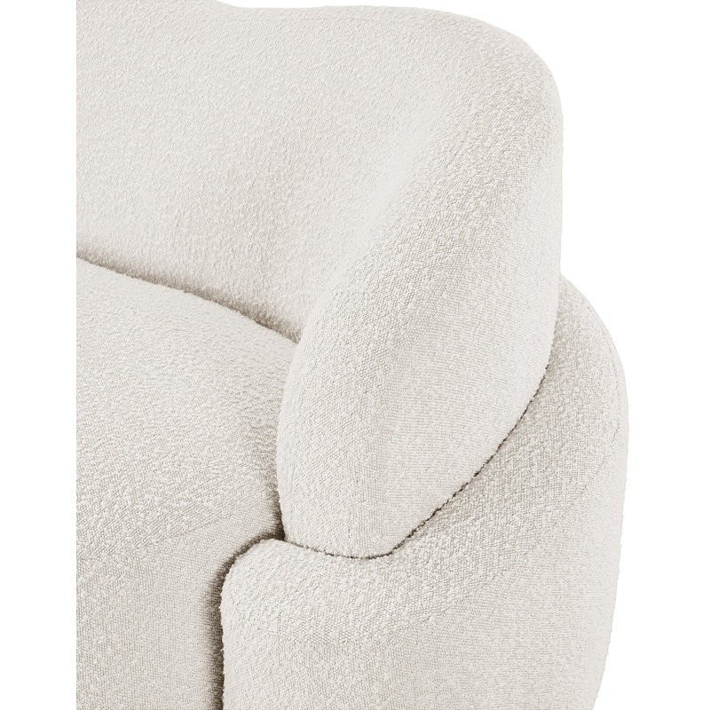 Hinely Upholstered Armchair, Cream Boucle Fabric