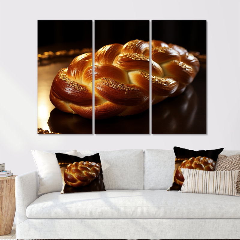 Judaïsme challah doré - ensemble de décorations murales, H 40 po x l 60 po