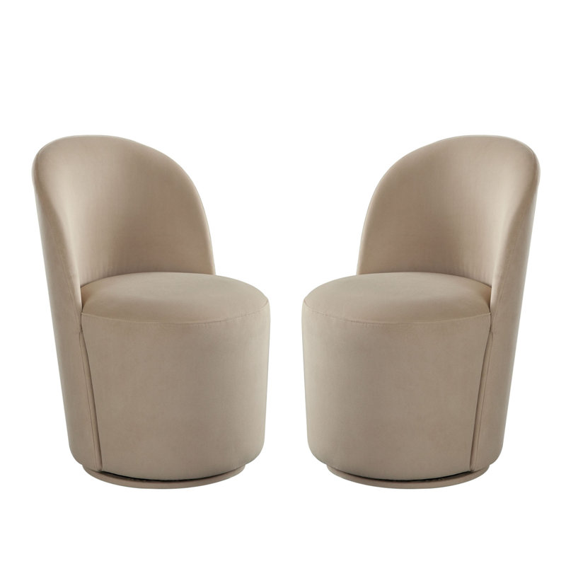 Kendall Dining/Accent Swivel Chair In Ivory Boucle Fabric