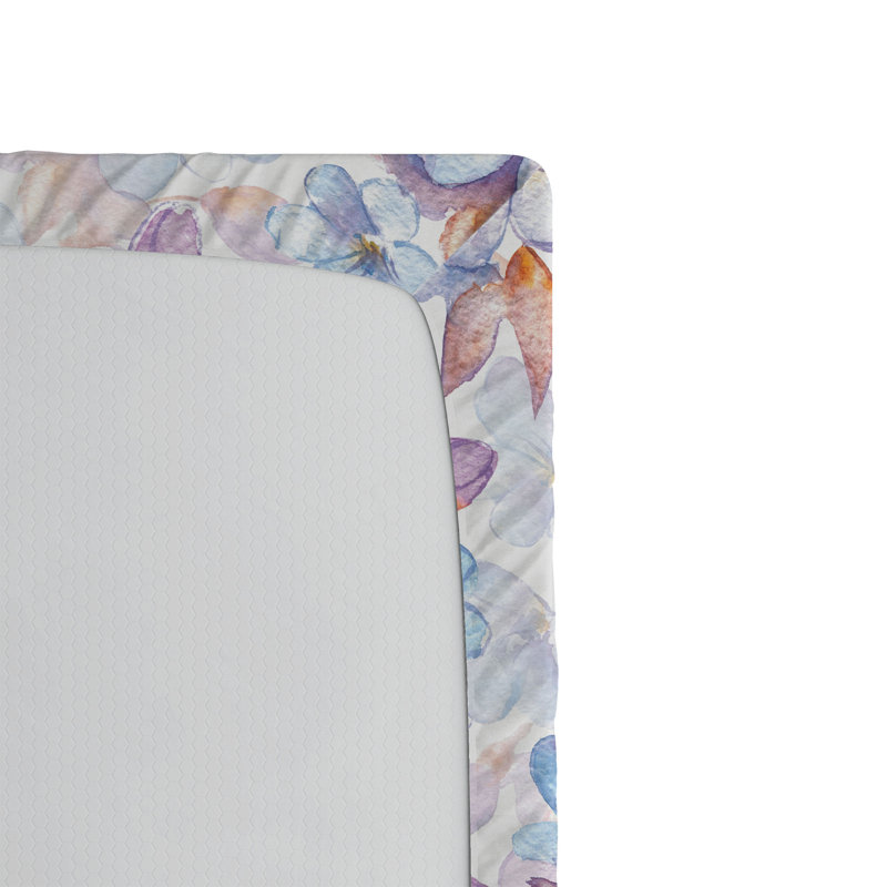 Drap-housse Ambesonne, Drap-housse de taille très grand, Lavande, bleu, rubis pâle / floral