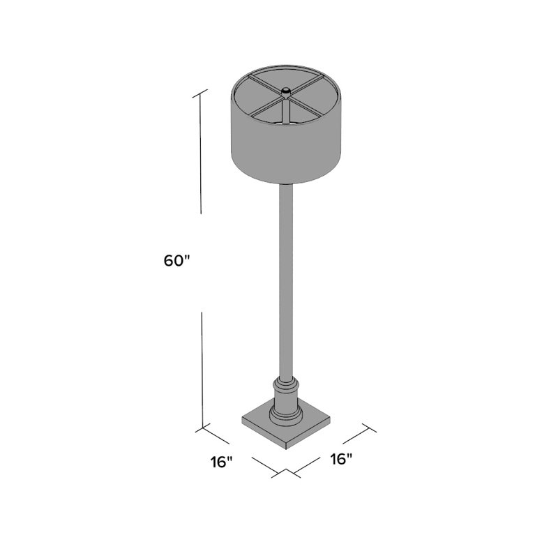 60'' Nickel Traditional Floor Lamp