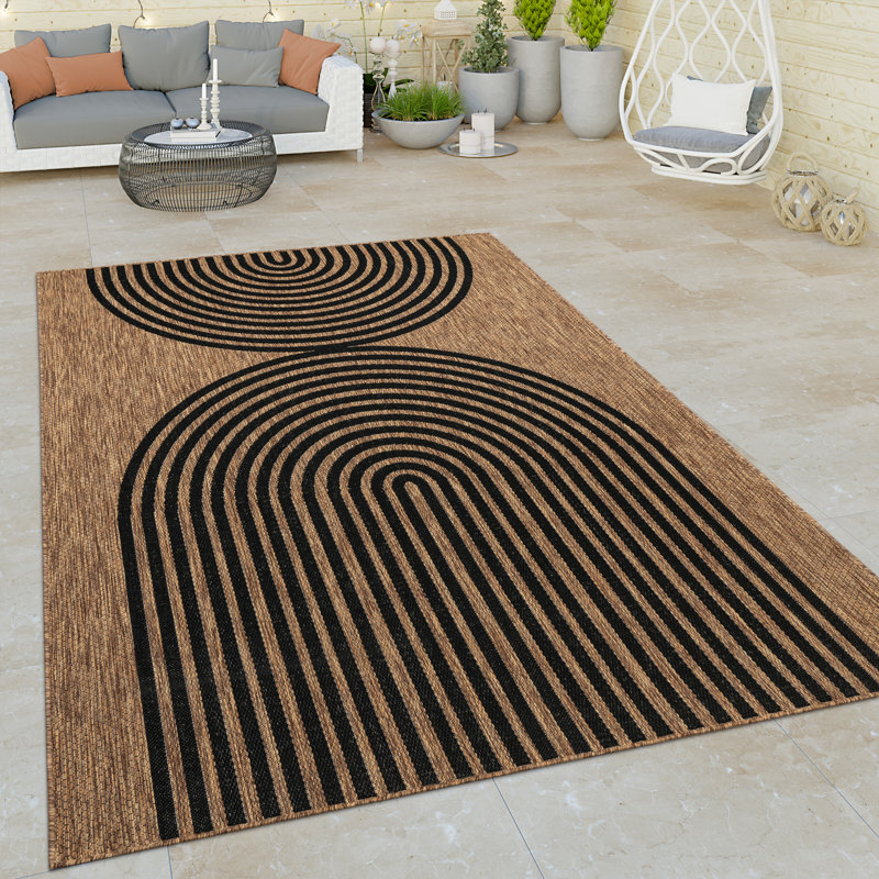 Josmine Flatweave Geometric Indoor / Outdoor Rug, Rectangle 5'3" x 7'3"