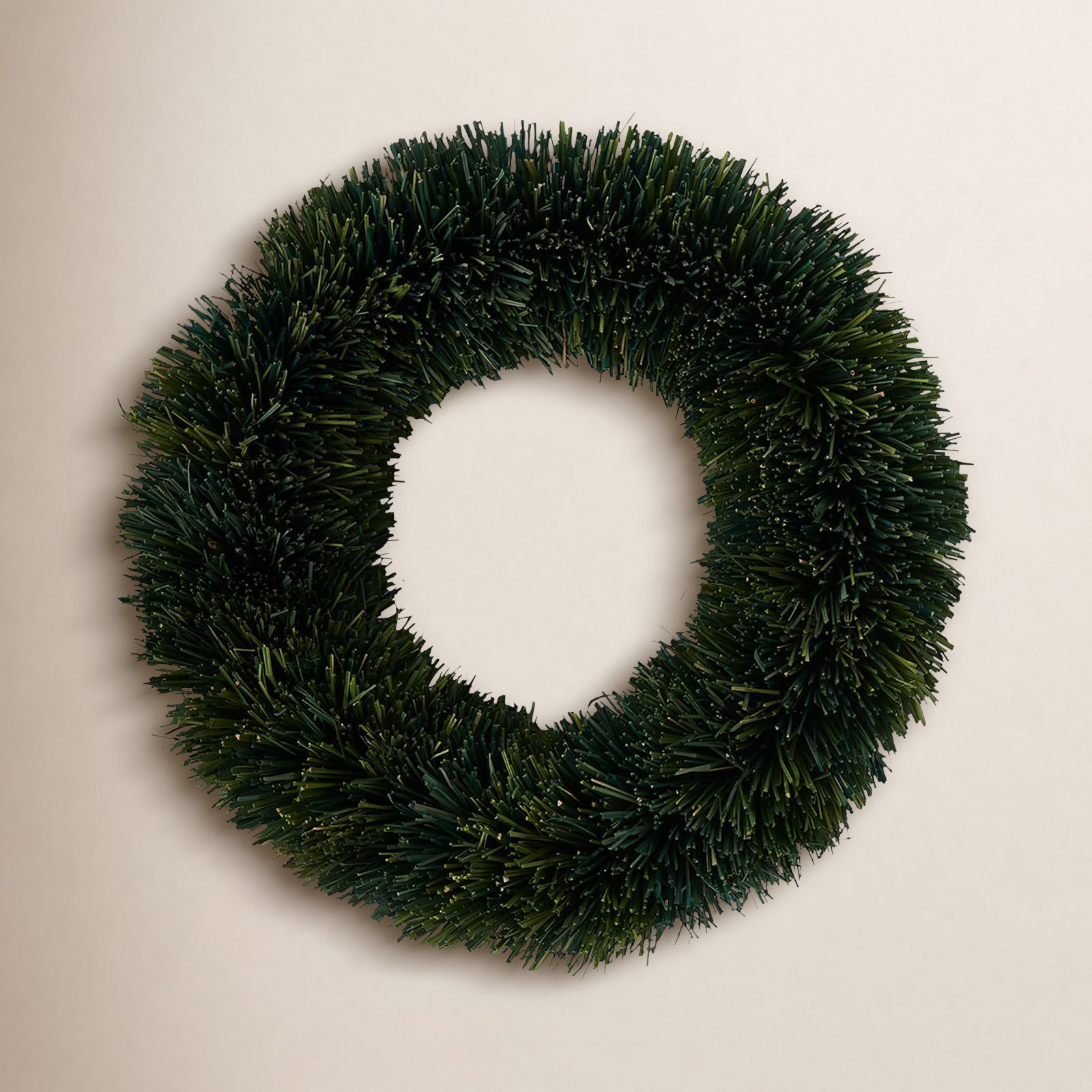 Natural Fibers Wreath, Green, 15.5" H x 15.5" W x 4.5" D