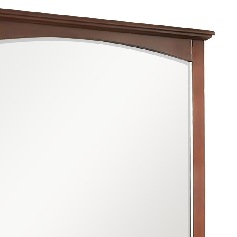 Miroir biseauté pour commode Leeban, Merisier