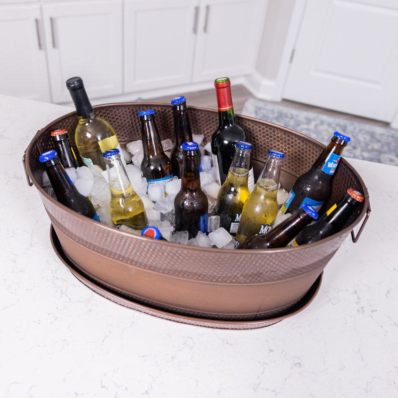 Laquinthia Beverage Tub & Tray, Antique Copper