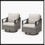 Ensemble de chaises berçantes pivotantes en osier toutes saisons pour l'extérieur-89273723-89273724