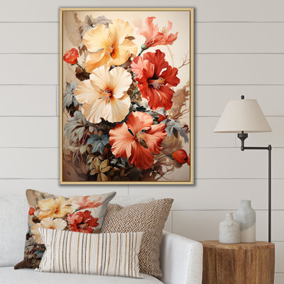 Vintage Charm Hibiscus, reproduction d'art sur toile