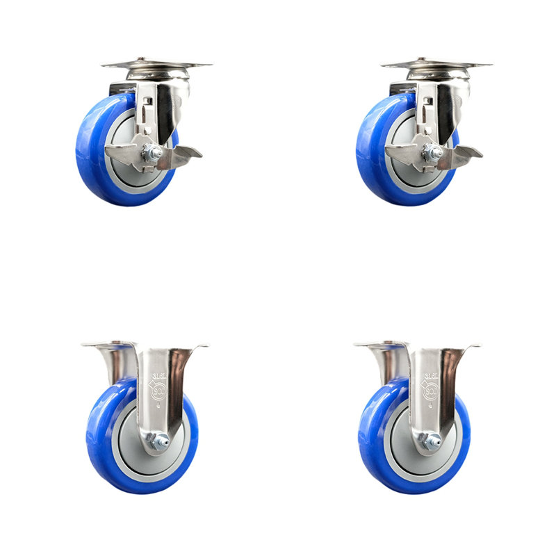 Polyurethane Casters, Blue