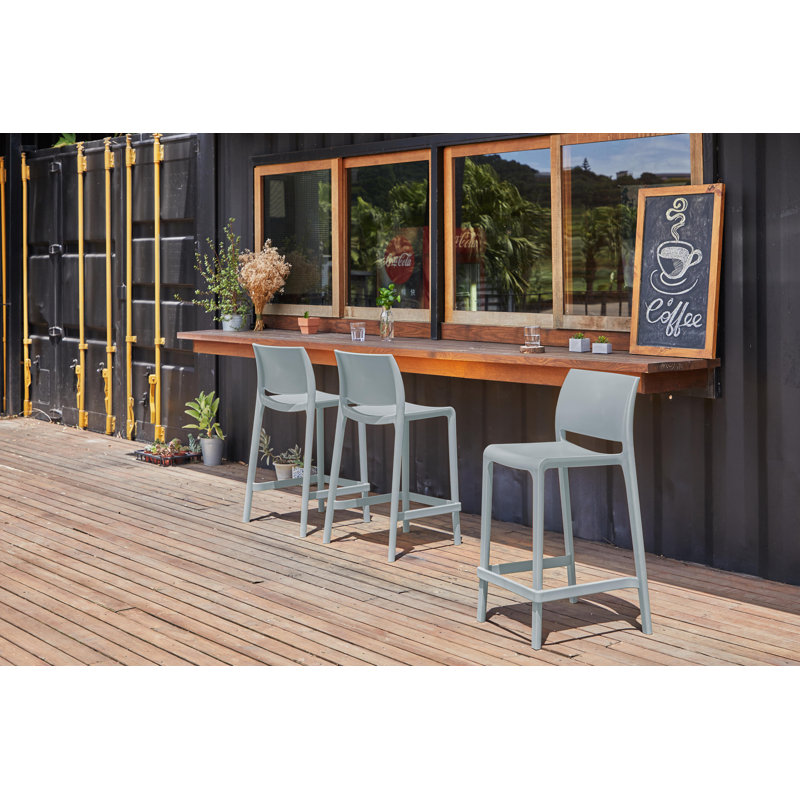 Sensilla Stackable Low Back Counter Stool, Baby Blue