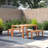 4 - Person Wood Patio Dining Set with Rectangular Table-1030639460