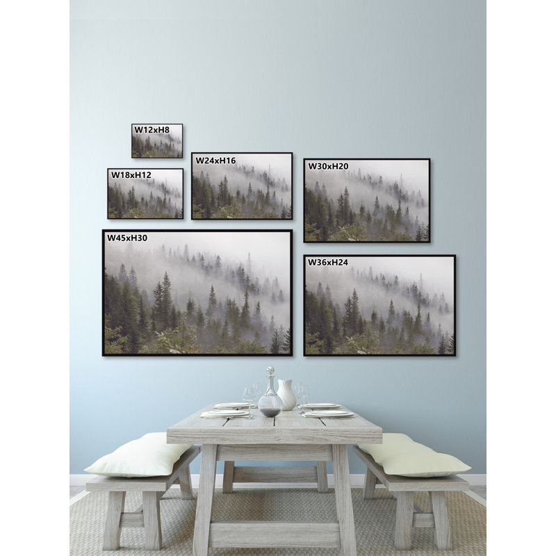 Misty Mountain - peinture sur toile, Toile sur cadre, Pas de tapis, L 18 po x H 12 po x P 1,5 po
