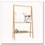 Bamboo Ladder Towel Rack With Storage Shelf