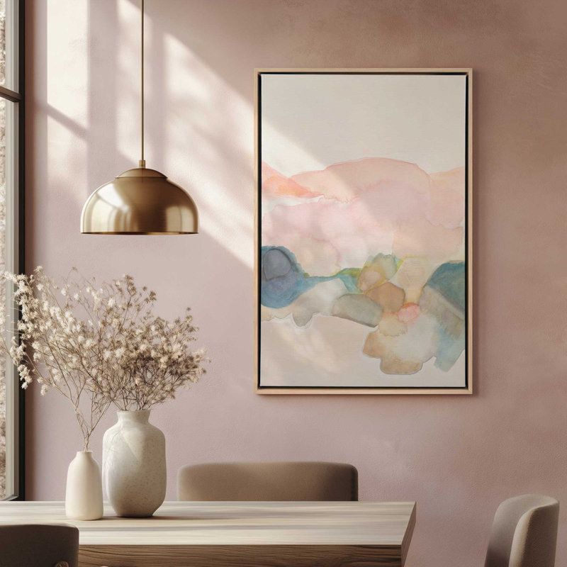 Pastel Watercolor Dreams II, reproduction sur toile dans un cadre, H 36,75 po x l 24,75 po, Noir satiné