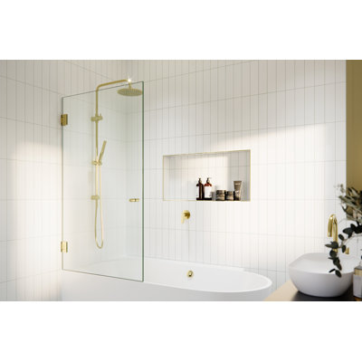Albedo 31.5 in. x 58 in. Fully Frameless Glass Bathtub Shower Door
