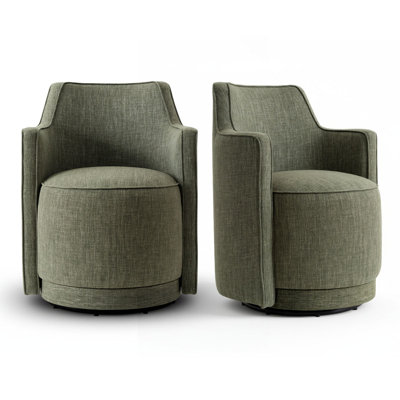 Fauteuil pivotant rembourré entièrement assemblé en tissu