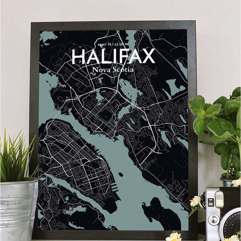 Halifax City Map - No Frame Print, 43 cm H x 28 cm W