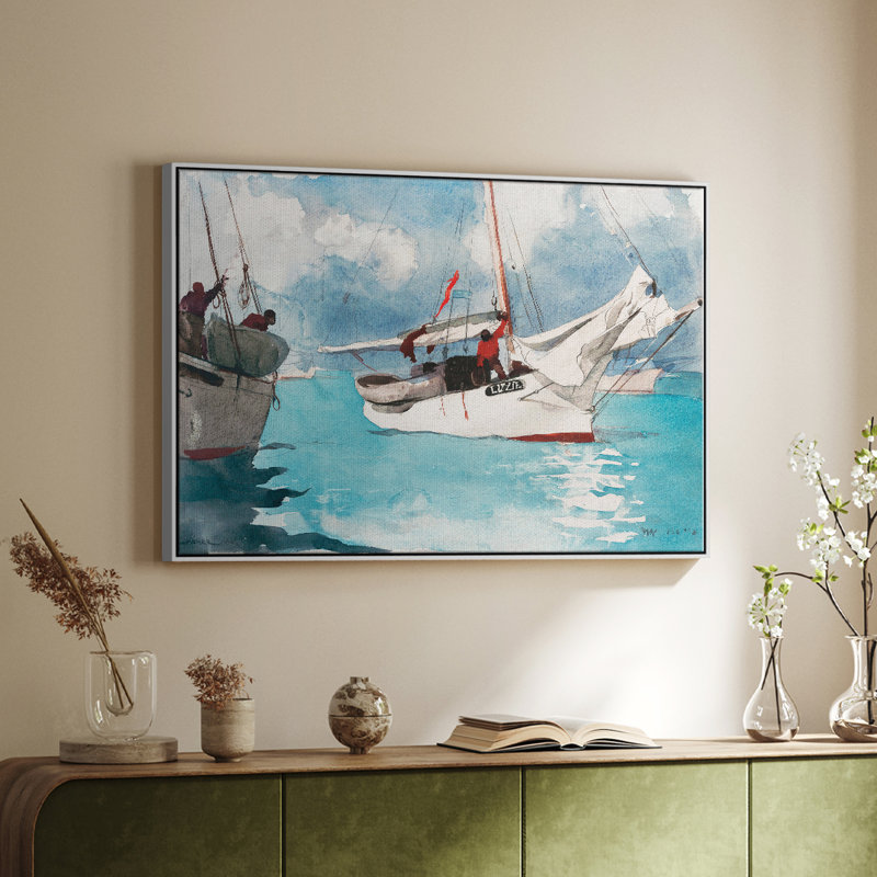 Paysage rétro - Cxxxiv, Toile avec cadre blanc, H 17 po x l 25 po x P 2 po