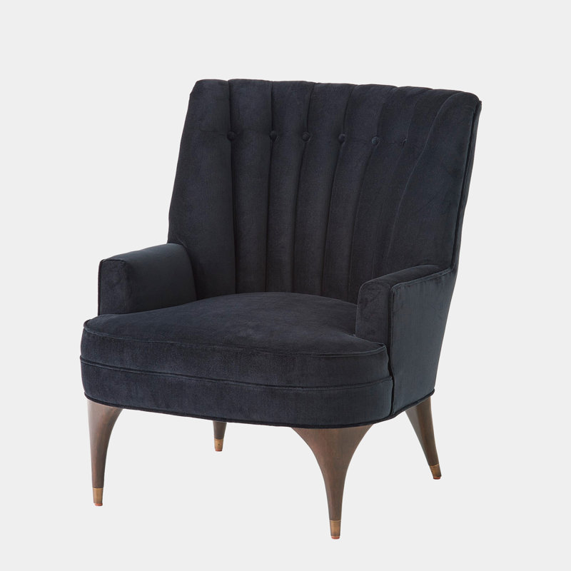 Chaise Duncan - velours noir, Velours noir