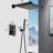 12" Wall Mounted Rain Shower - Natural Rainfall Simulation, Self-Cleaning Spout, Rust- And Brass Finish Matte Black Head Sensation, Rust- Construction-120920772